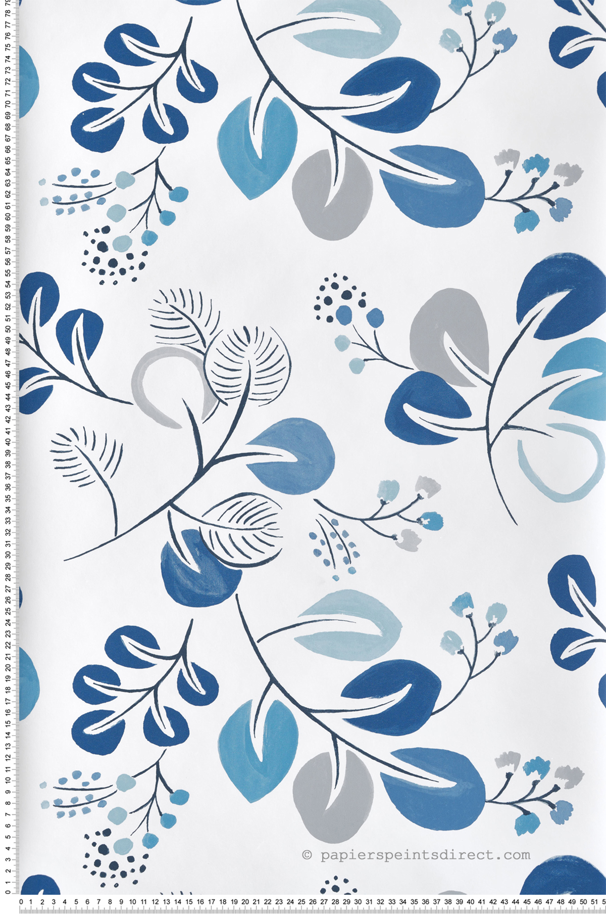 Papier peint Feuillage Naïf Jonah bleu gris - Delicatesse de Lutèce | Réf. LTC-FD26566