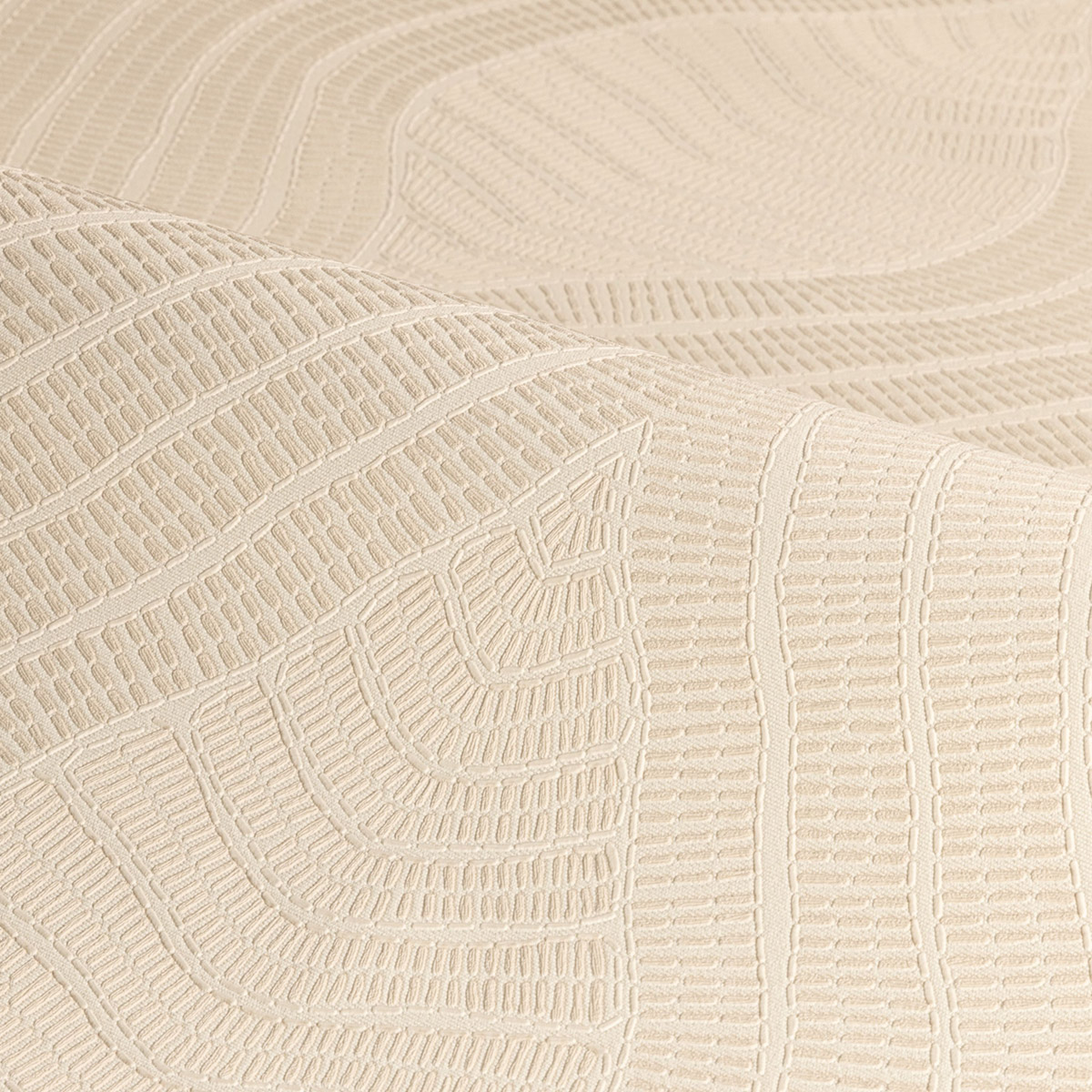 Papier peint Feuille Brodelia ivoire - Broderies de Casamance | Réf. CAS-76992956