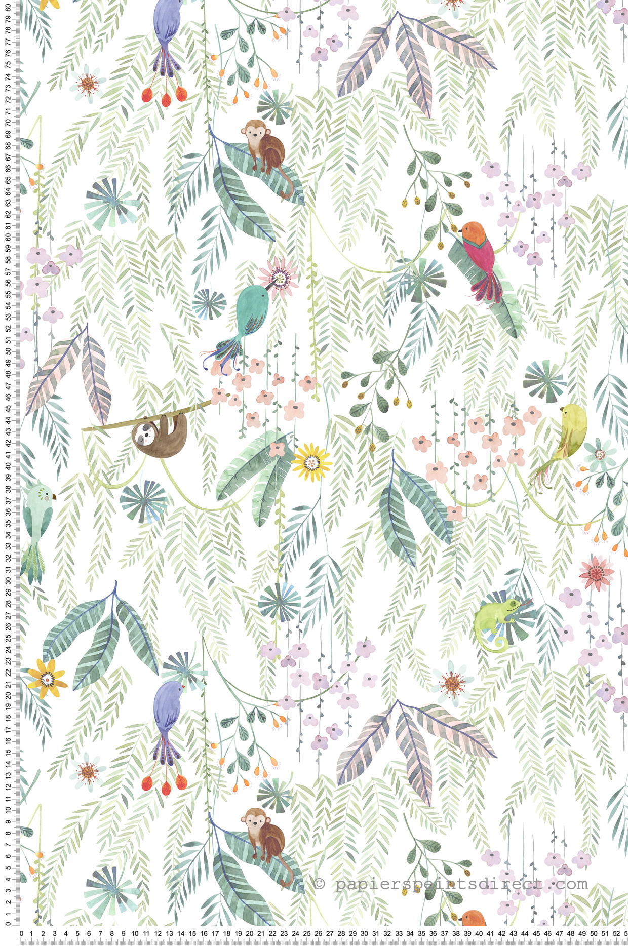 Papier peint Jungle Tropical Forest multicolore blanc - Once Upon A Time 2 de Casadéco | Réf. OUTD200757447