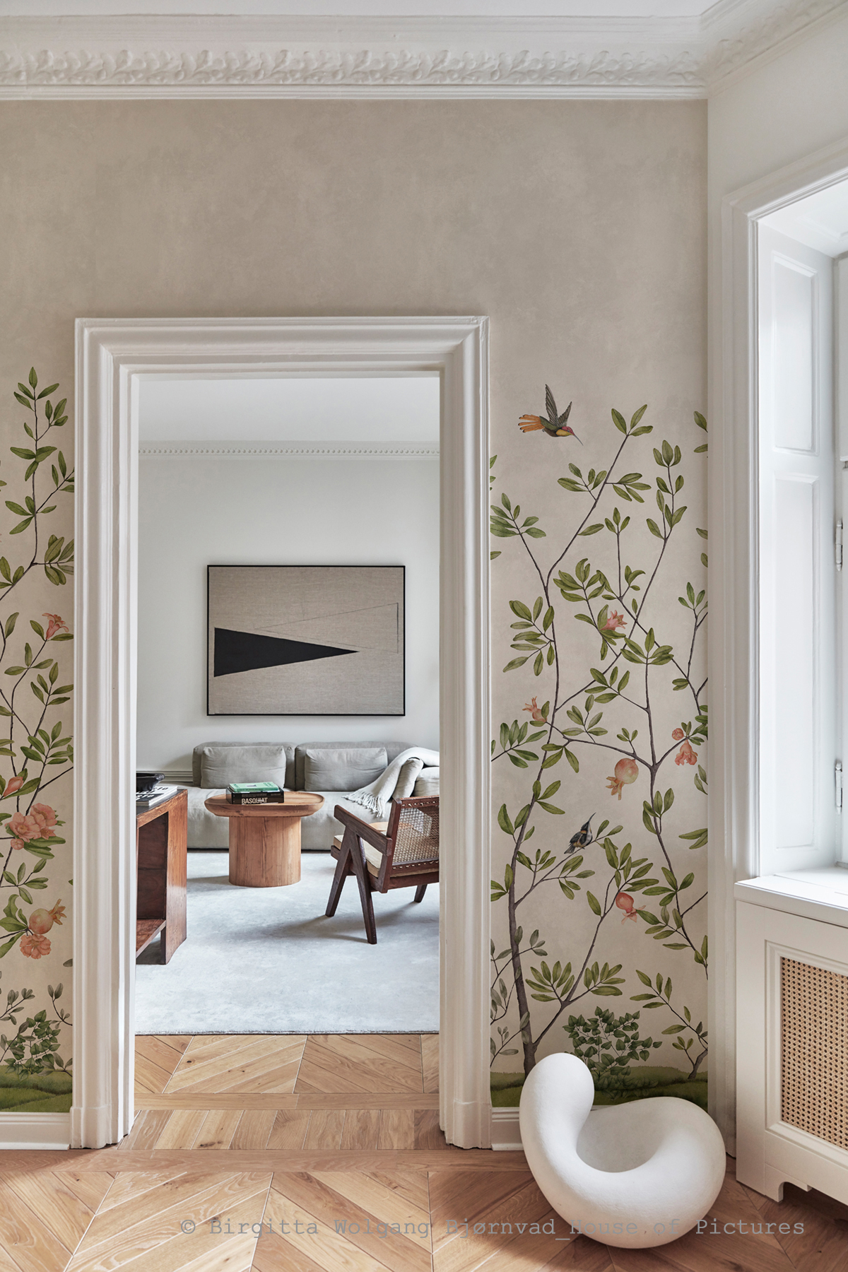 Papier peint panoramique Nature Grenades Beige A+B - 1/2/3/4/5/6 - Isidore Leroy