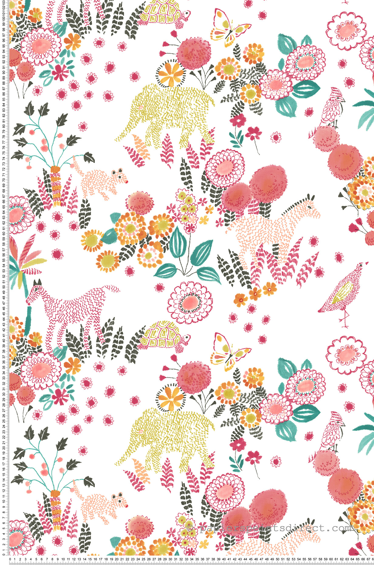 Papier peint adhésif Animaux Prairie Enfantin rose - Les Adhésifs de Lutèce | Réf. LTC-PSW1193RL