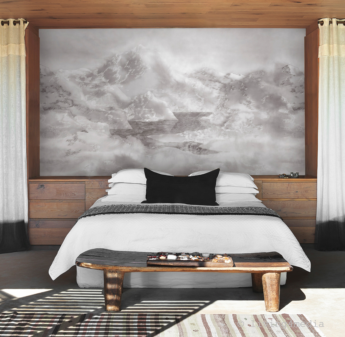 Papier peint panoramique Montagne Reflets d'Ossau Brun A+B - 1/2/3/4/5/6 - Isidore Leroy