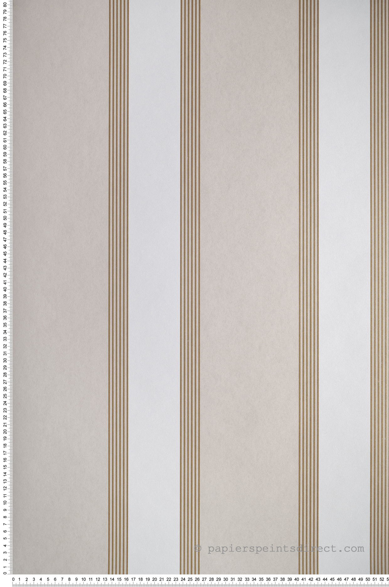 Papier peint Rayure Auteuil blanc doré - Square Jasmin de Casamance | Réf. CAS-75712038