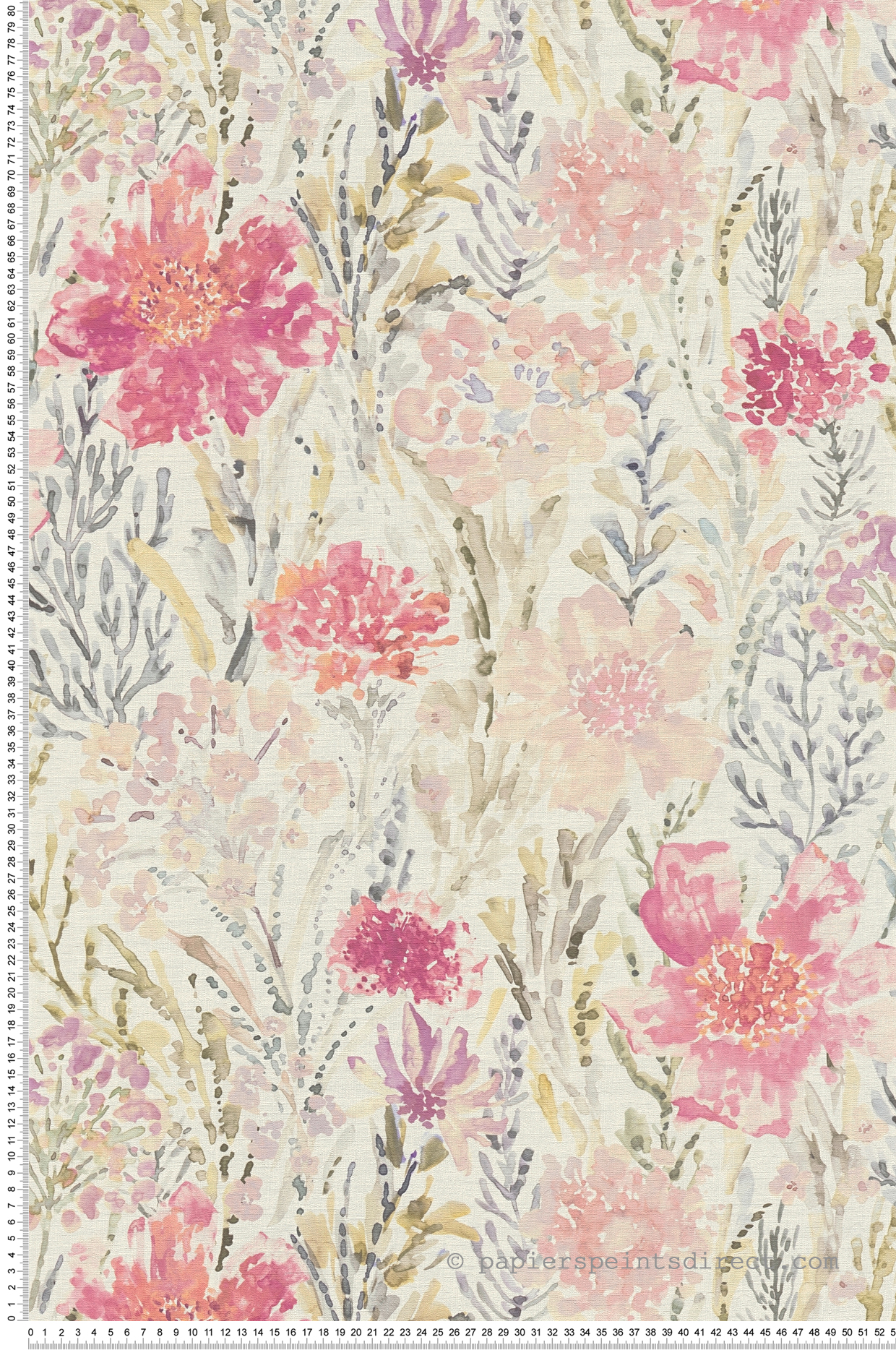 Papier peint Charme Fleuri Impressionniste rose pastel - Aquarell Dreams d'A.S. Création | Réf. AS-396952