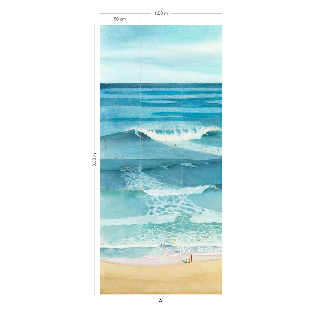 Papier peint panoramique Surf Guethary A - 1/2/3 - Isidore Leroy