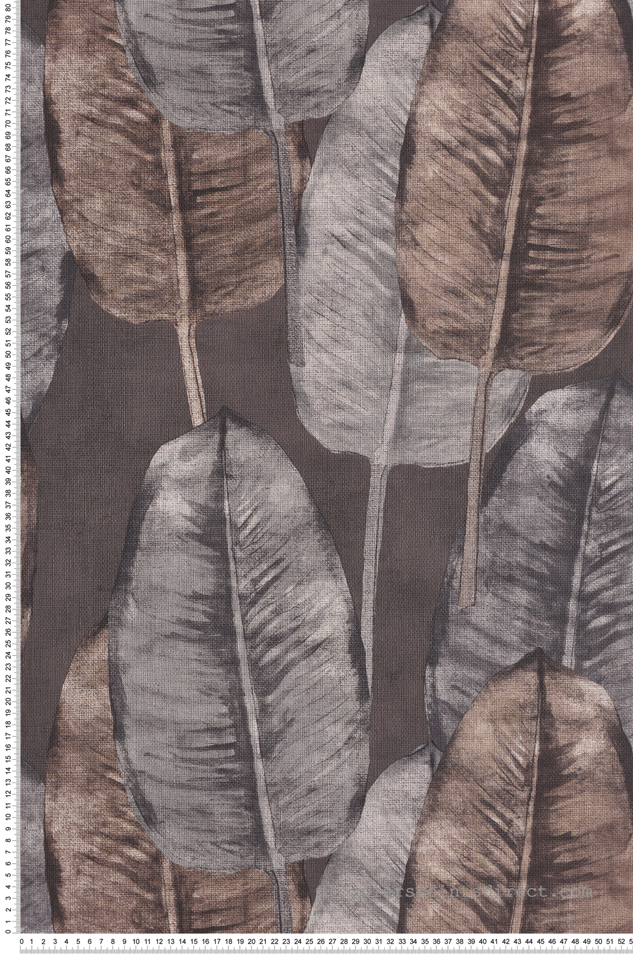 Papier peint Feuille de Bananier gris marron - Maori de Montecolino | Réf. MC-TA25084