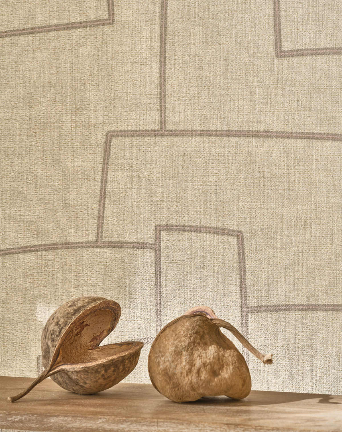 Papier peint Géométrie Lin Inca beige - Matera de Casadéco AMB3| Réf. MATA201121404