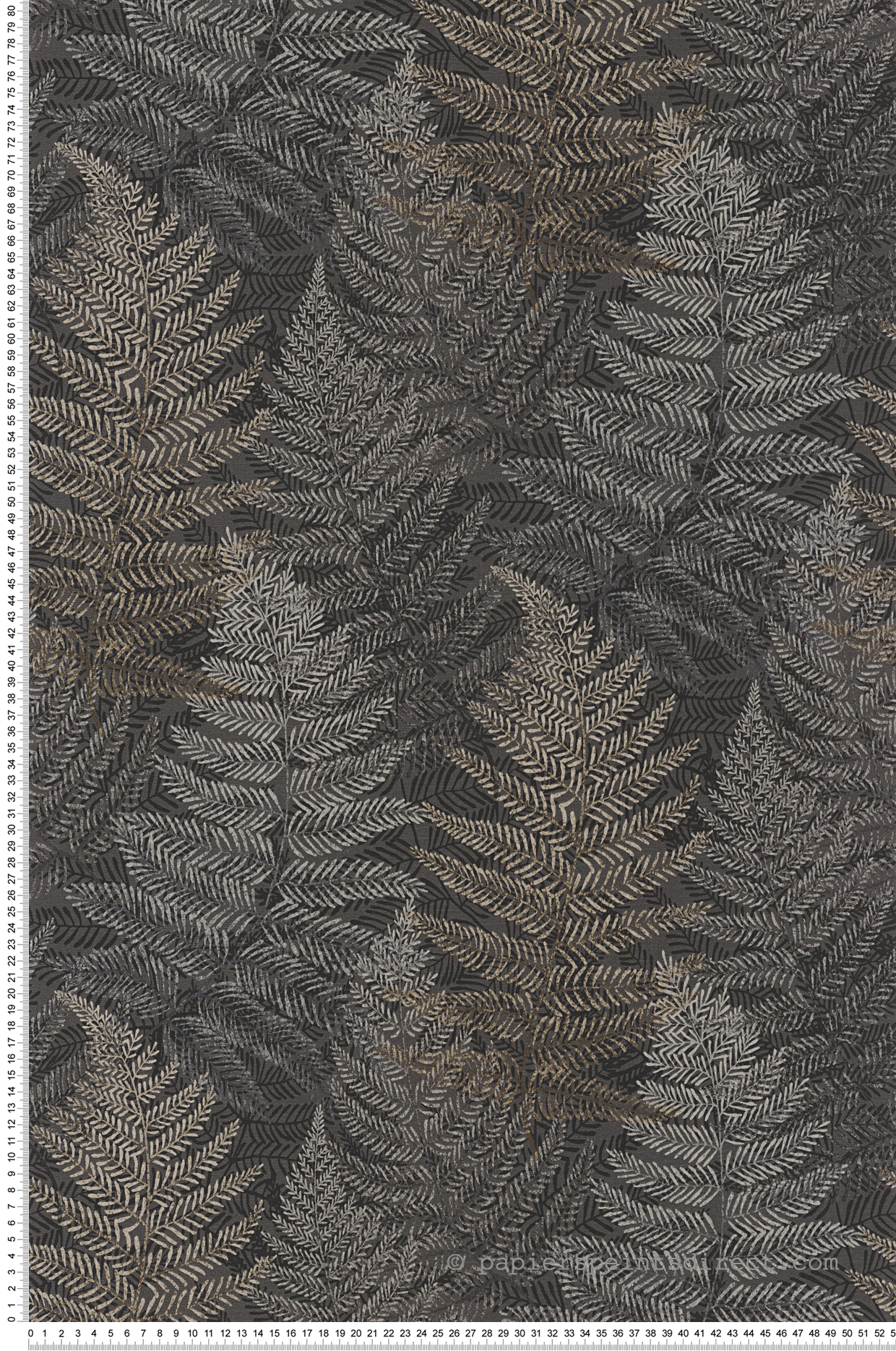 Papier peint Fougère Yosemite noir réglisse - California de Casadéco | Réf. CALF88819595