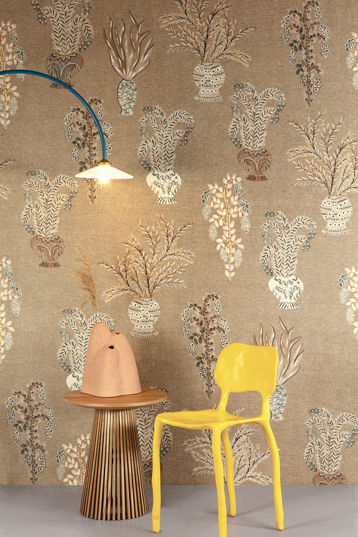 Papier peint panoramique Plante en Bouquet beige - A et B H260 - Joy de Masureel | Réf. MAS-DGJOY101X-260