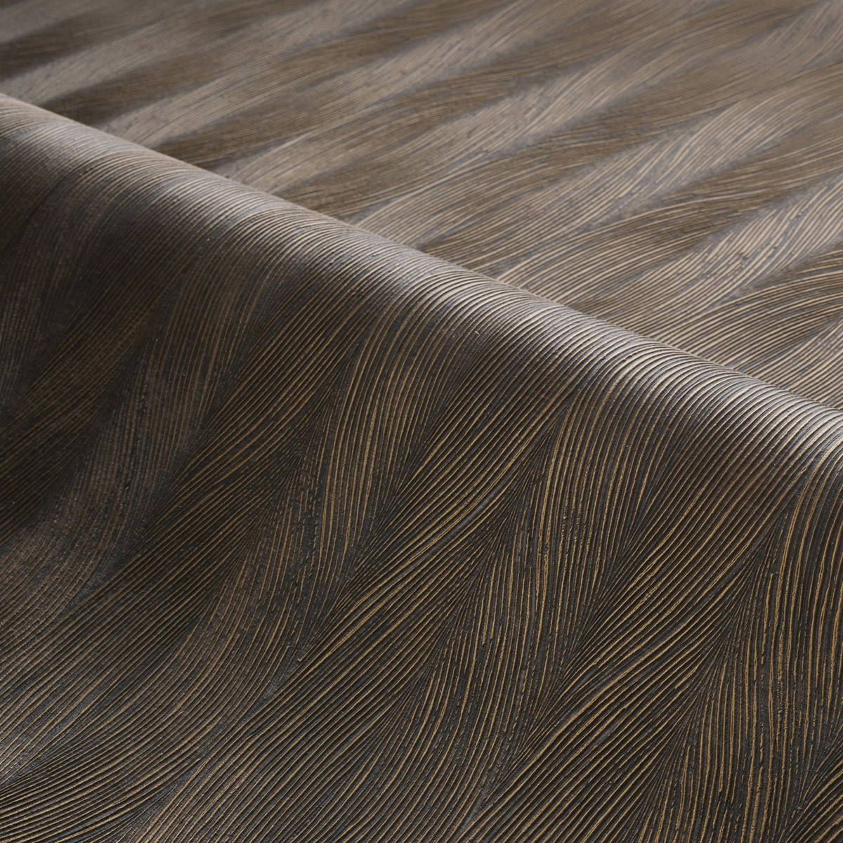 Papier peint Vagues Keramos ébène doré - Cérame de Casamance AMB3| Réf. CAS-76113262