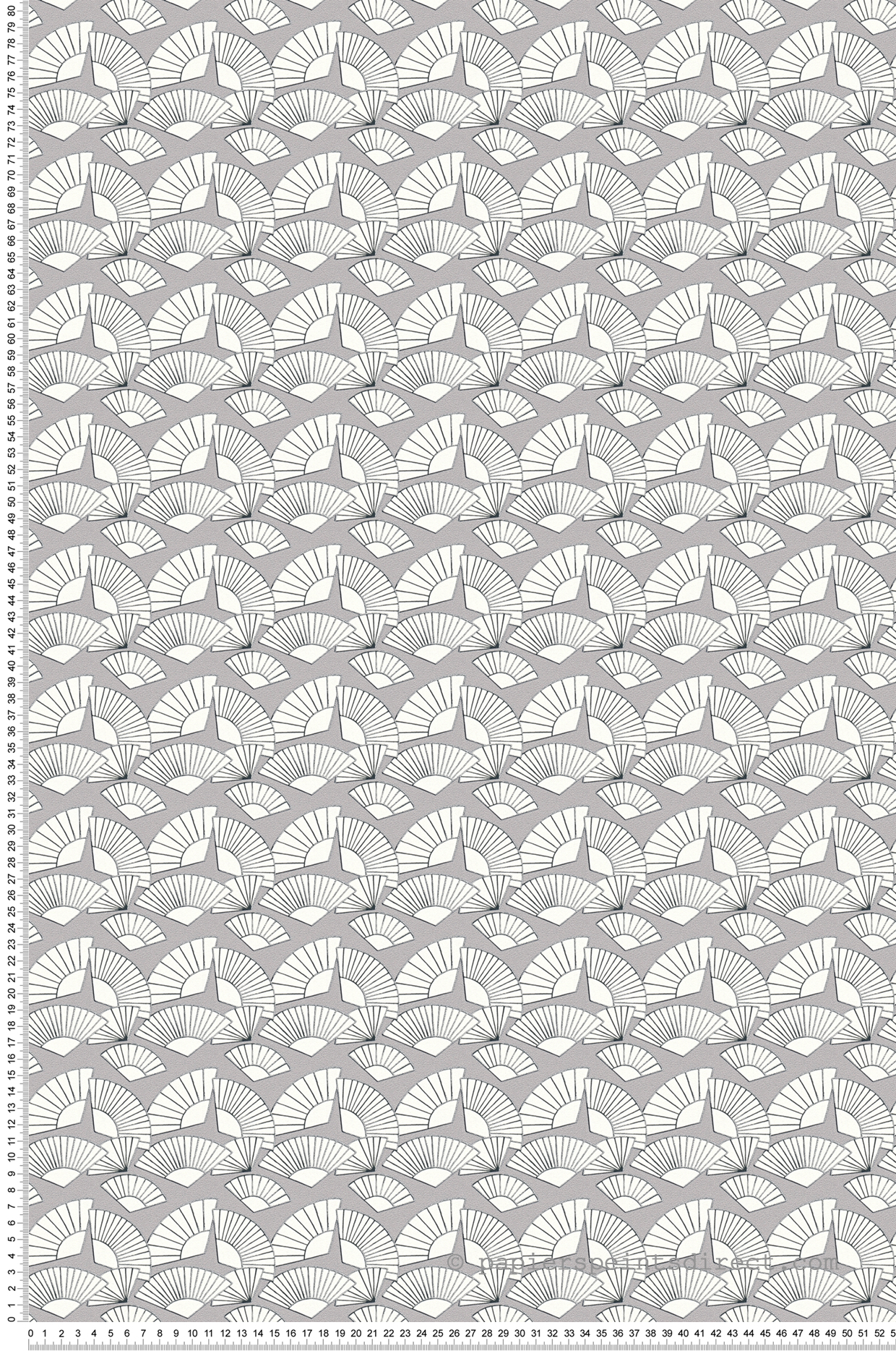 Papier peint Eventail Gisele gris - Karl Lagerfeld de Montecolino | Réf. MC-37847-1