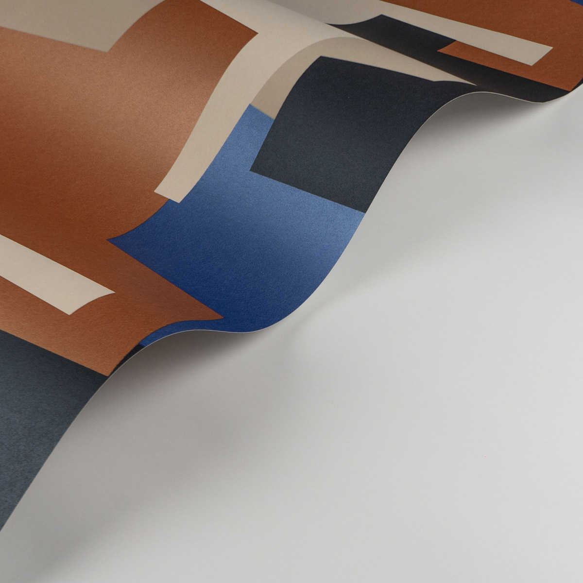 Papier peint Forme Graphique bleu électrique métallisé - Color Game de Casadéco AMB| Réf. GAME200606556