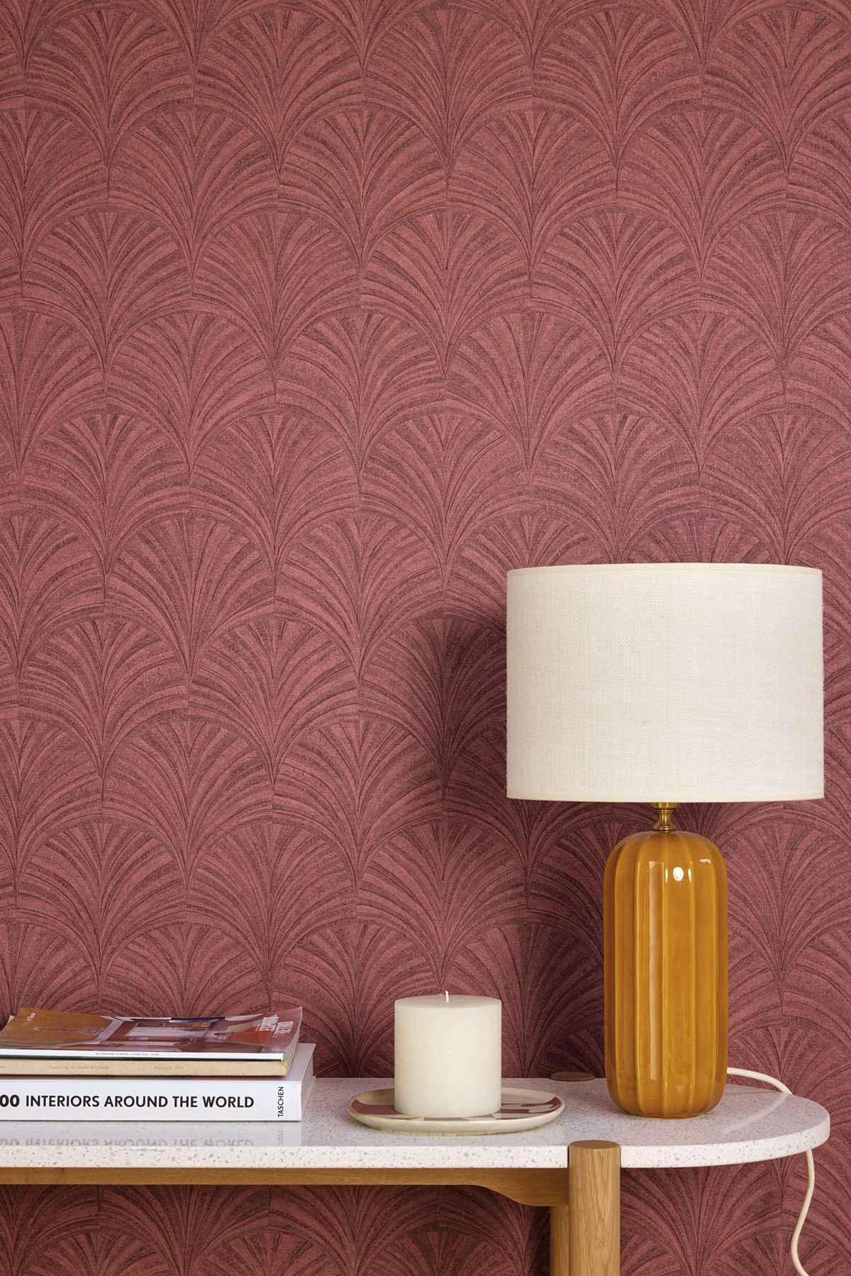 Papier peint Art Déco Vibration grenade - Symphony de Casélio | Réf. SYM107038841