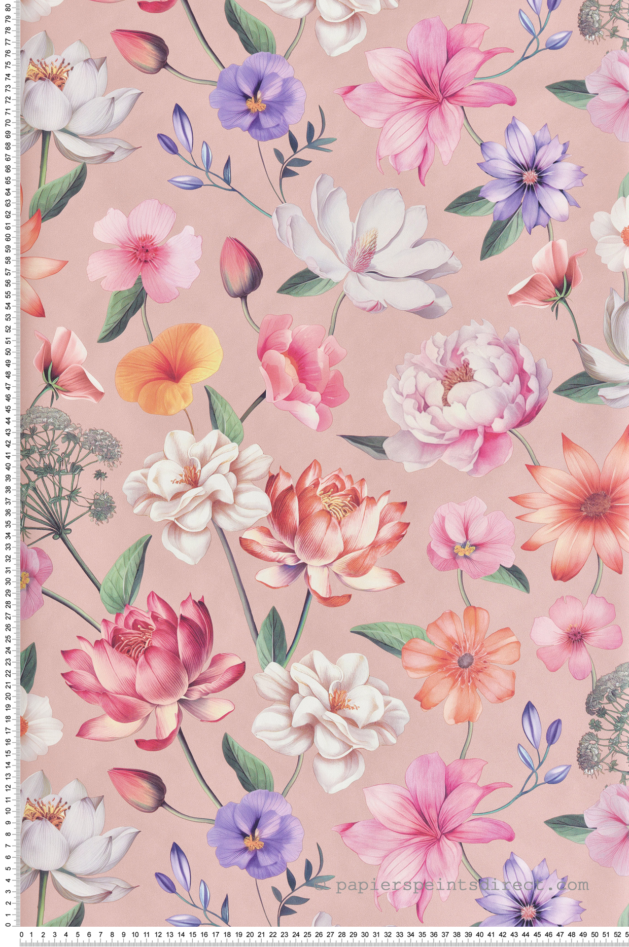 Papier Peint Fleur All Over rose - Illusion d'Ugépa | Réf. UGP-M88803