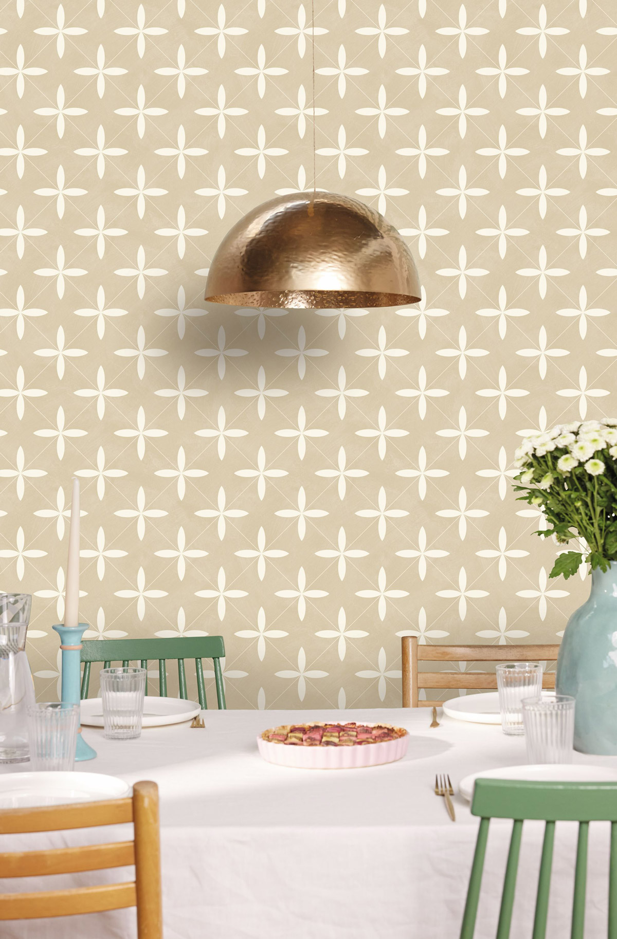 Papier peint Carreaux Cement Tiles beige - Kitchen Box de Casélio | Réf. KBO106900132
