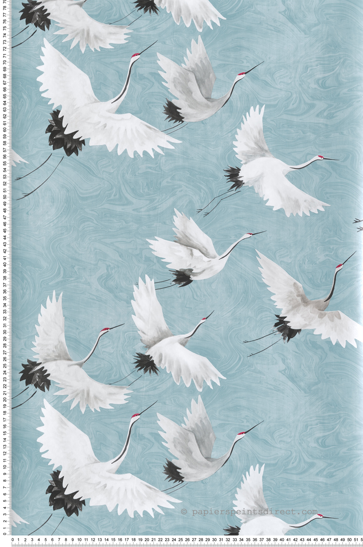 Papier peint adhésif Grues Envol bleu - Les Adhésifs de Lutèce | Réf. LTC-NU2680