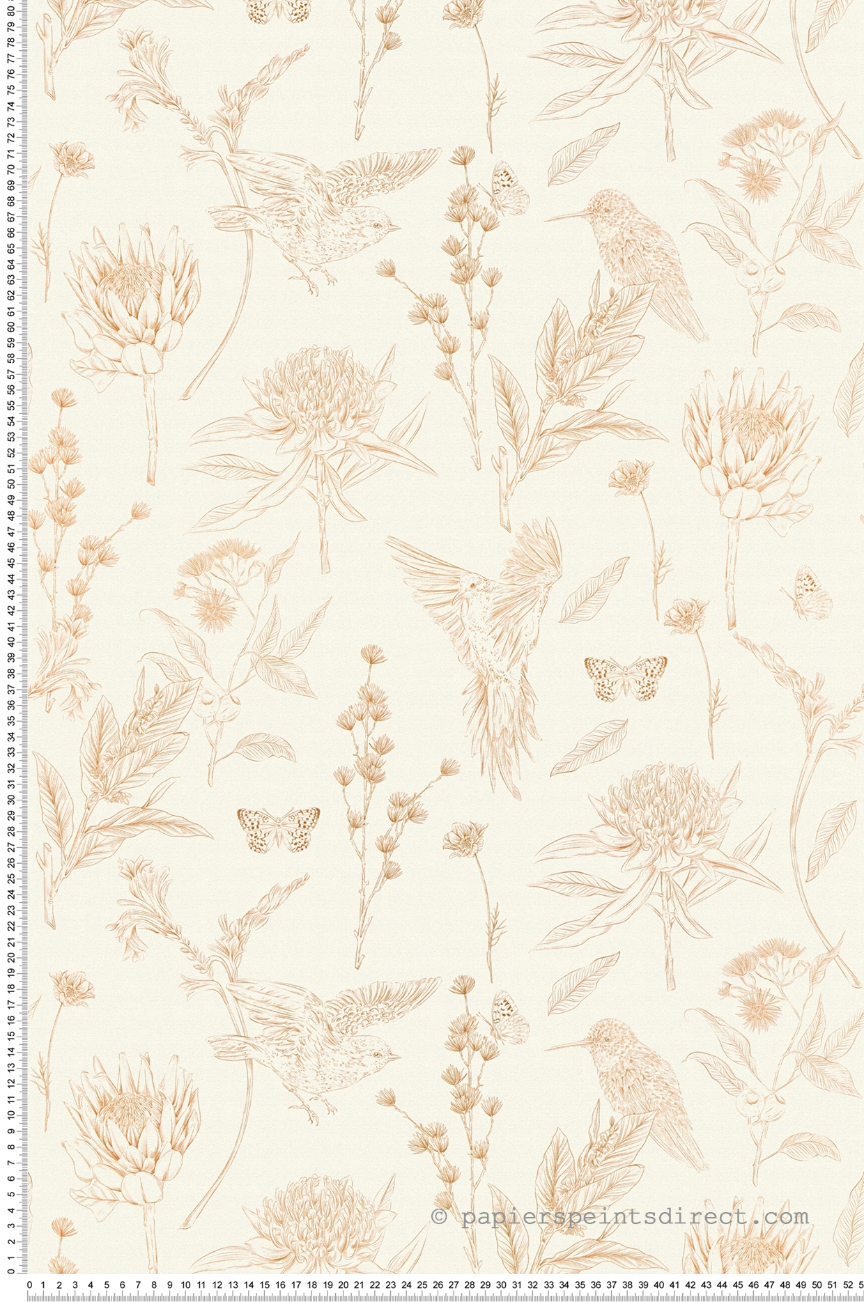 Papier peint Oiseau Nature Papillon marron blanc - Drawn Into Nature de Livingwalls | Réf. 39429-1