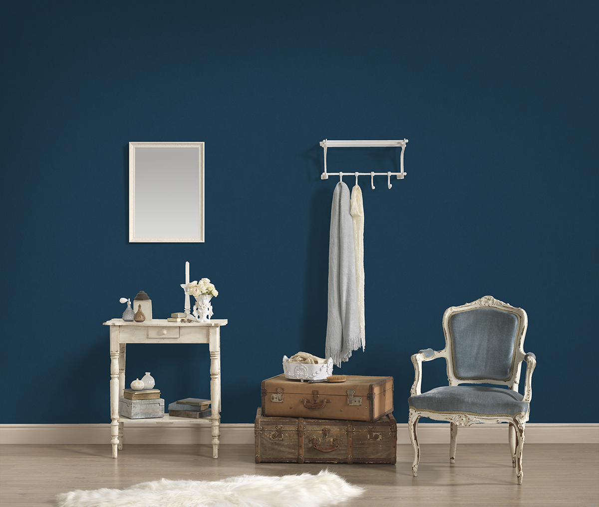 Papier peint Uni Lisse bleu nuit - Dream Flowery de Architects Paper | Réf. 3836-79