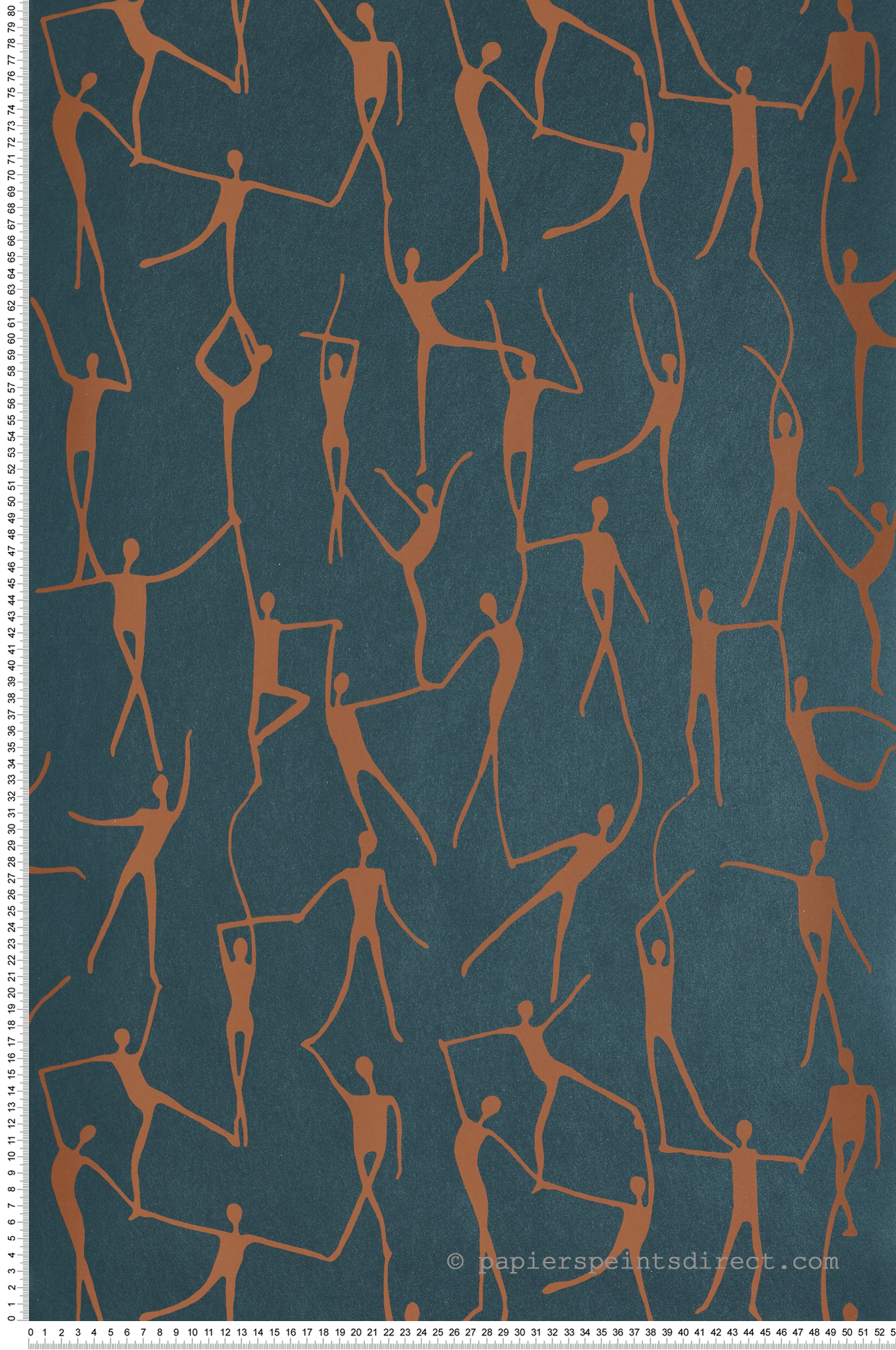 Papier peint Original Danse Alberto camel bleu métallisé - Iconic de Casadéco | Réf. CONI88426727