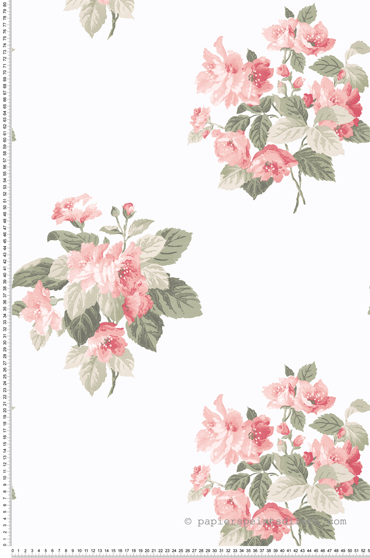 Papier peint Bouquet Fleuri rose vert - Jardin Secret de Lutèce | Réf. LTC-G78499