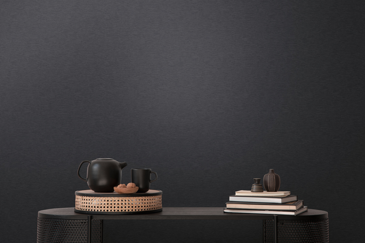 Papier peint Uni Tissé Life noir - French Affair d'A.S. Création AMB3 | Réf. AS-395726