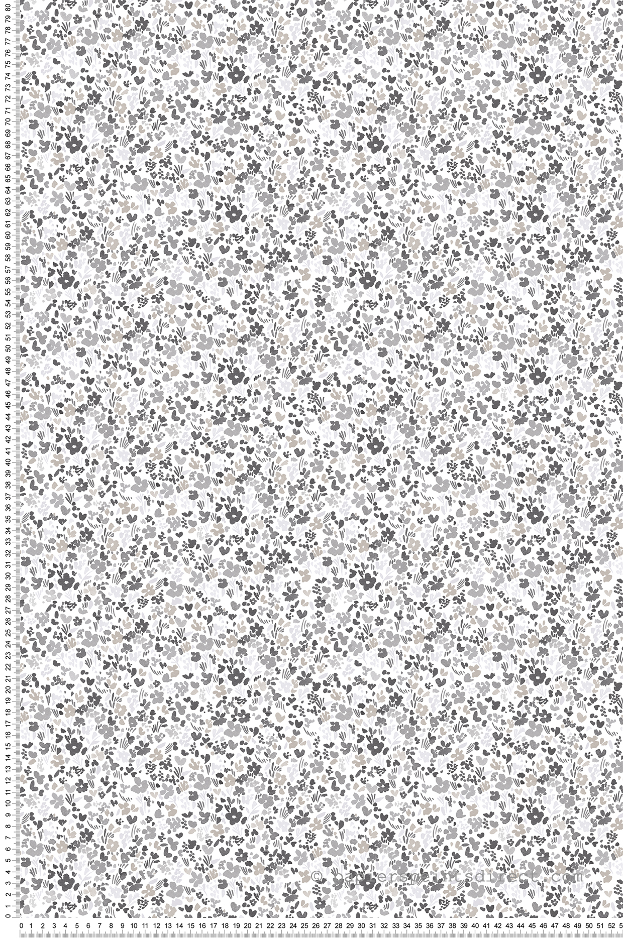 Papier peint Semis Floral gris noir - Mini Prints de Lutèce | Réf. LTC-G56667