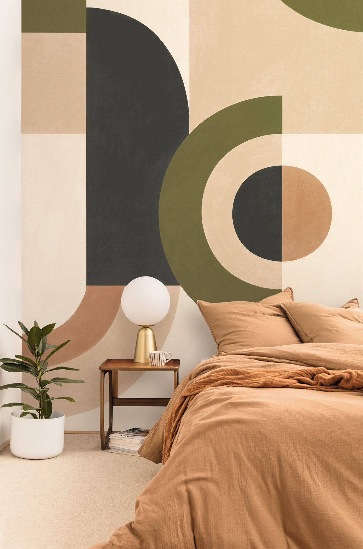 Papier peint panoramique Géométrique Arrondi vert M 200X280 - Graphic de Casélio | Réf. GPC105561703