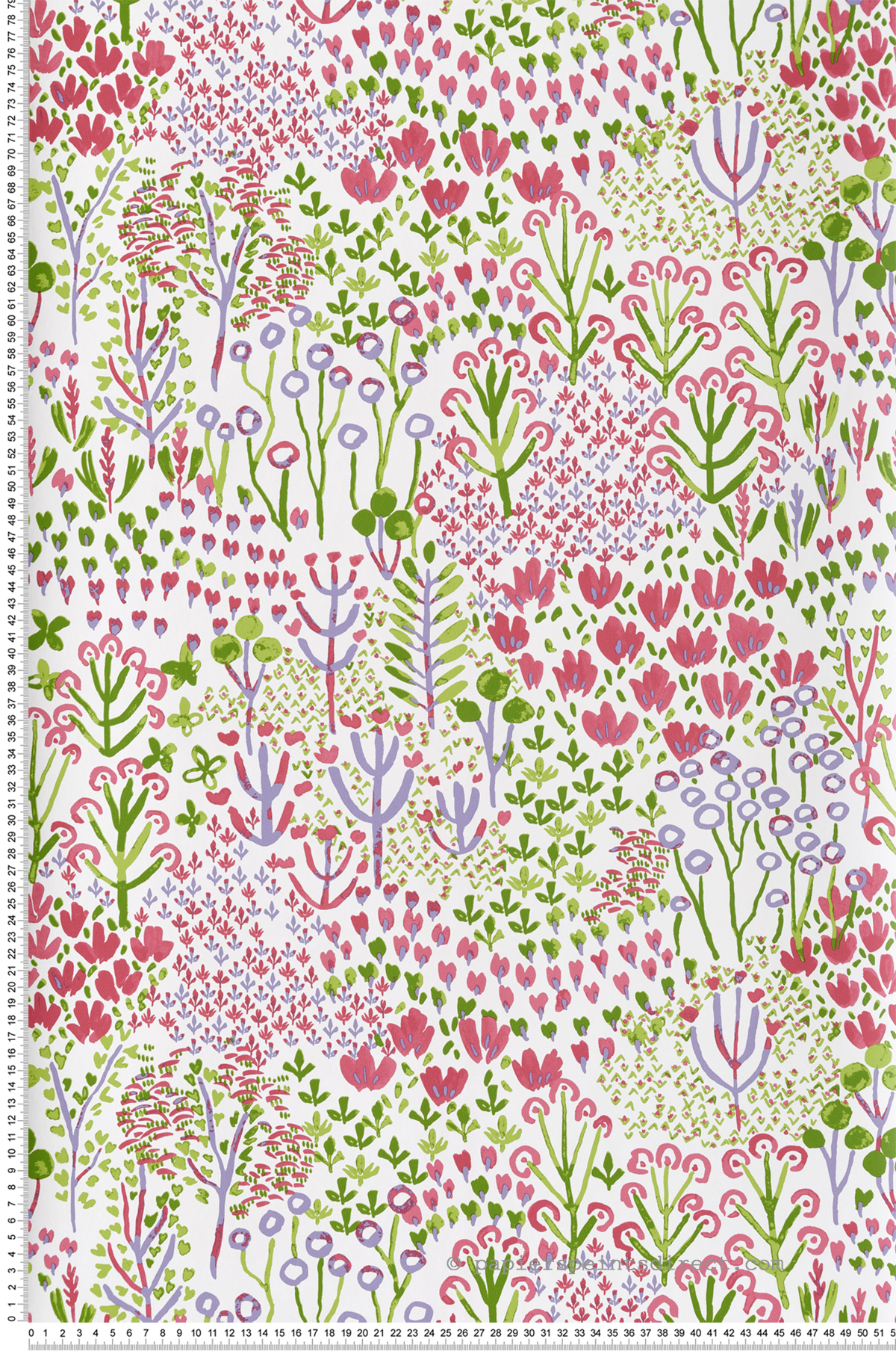 Papier peint Nature Prairie rose vert - Happy de Lutèce | Réf. LTC-FD26349