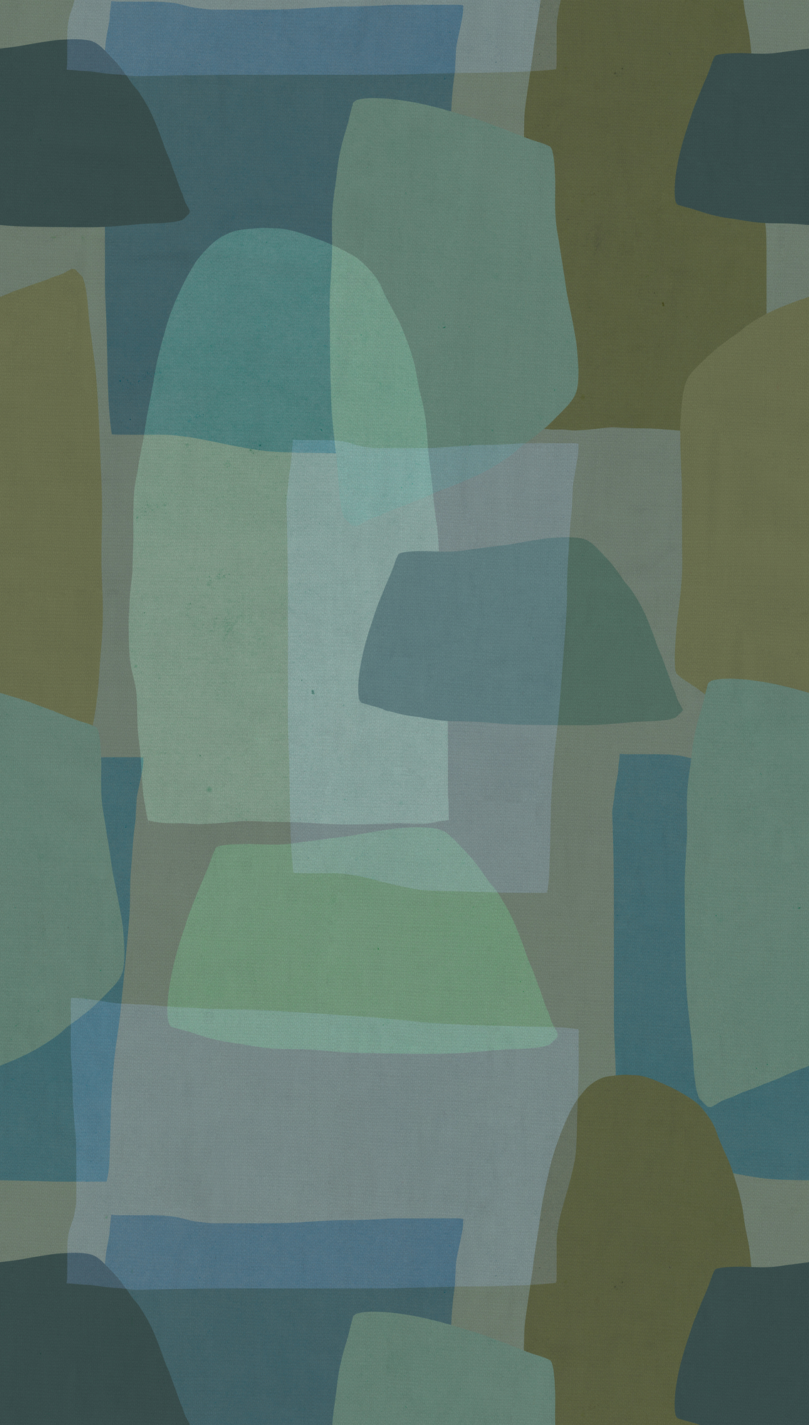 Papier peint panoramique Géométrique Forme bleu kaki - Anna D'Andrea d'A.S. Création | Réf. 782063