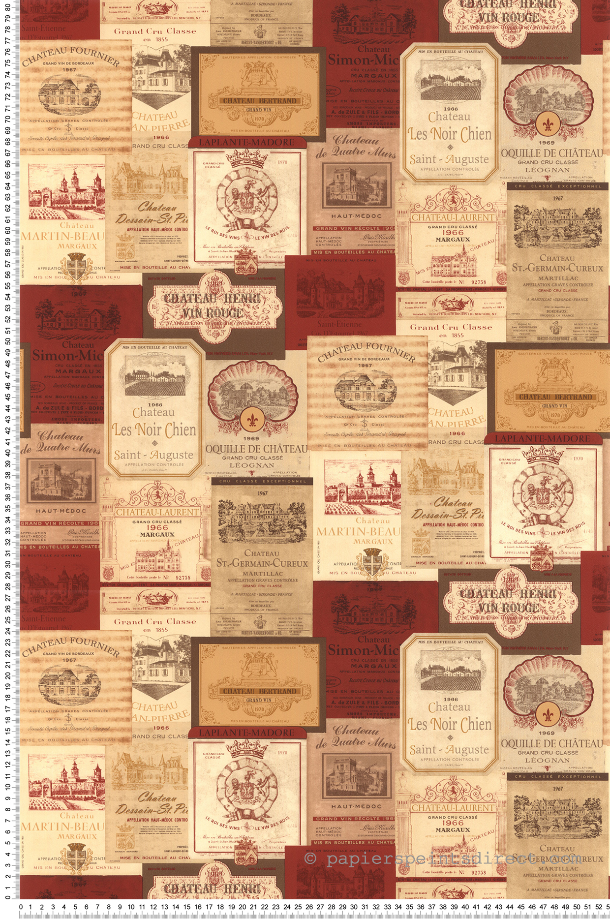 Papier peint Label Grand cru rouge - Style Cuisine 3 de Lutèce | Réf. LTC-KK26754