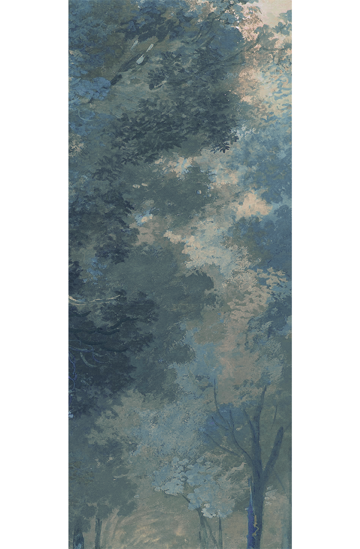 Papier peint panoramique Forêt bleu pétrole - A H260 - Wall Designs IV de Masureel | Réf. MAS-DG4WOO1011-260