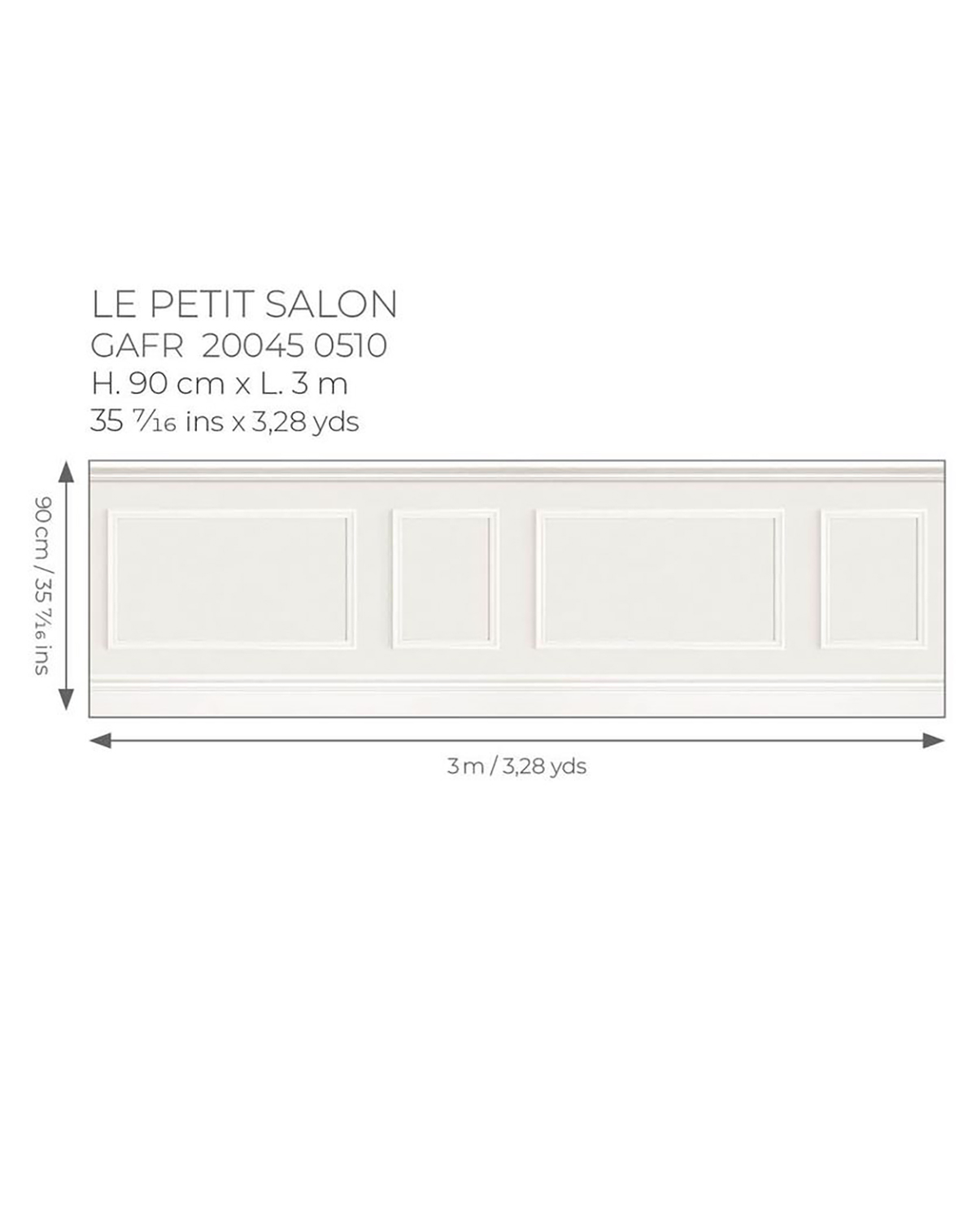 Papier peint Soubassement Moulure Petit Salon blanc - Moulures & Co de Casadéco AMB3 | Réf. MOCO200450510