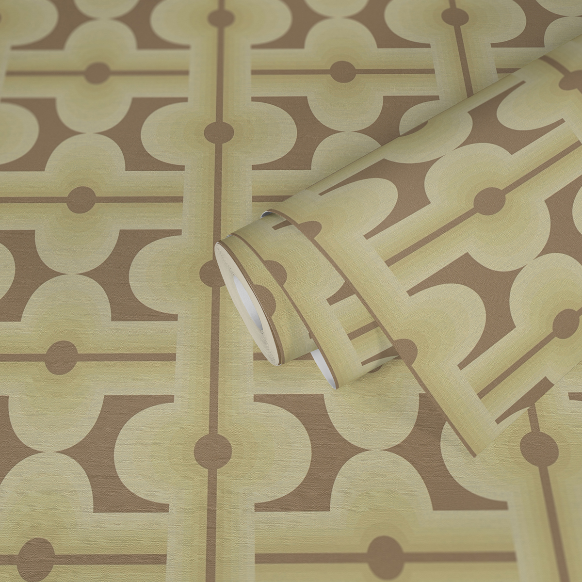 Papier peint Années 70 Graphique vert marron - Retro Chic d'A.S. Création | Réf. AS-395333