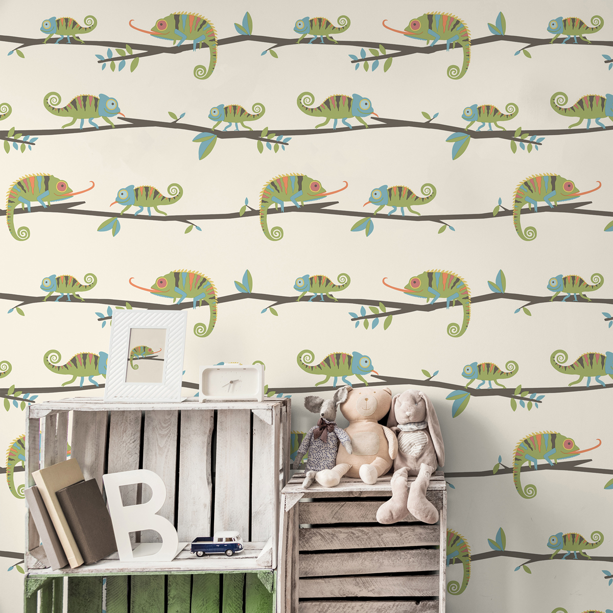 Papier peint Kaméléon Nature vert - Imagine de Lutèce AMB2 | Réf. LTC-DL27559