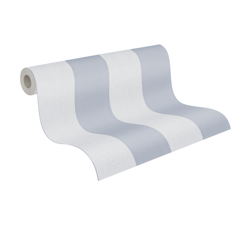 Papier peint Rayure Verticale bleu fumée - Pure Elegance d'A.S. Création AMBR | Réf. AS-397935