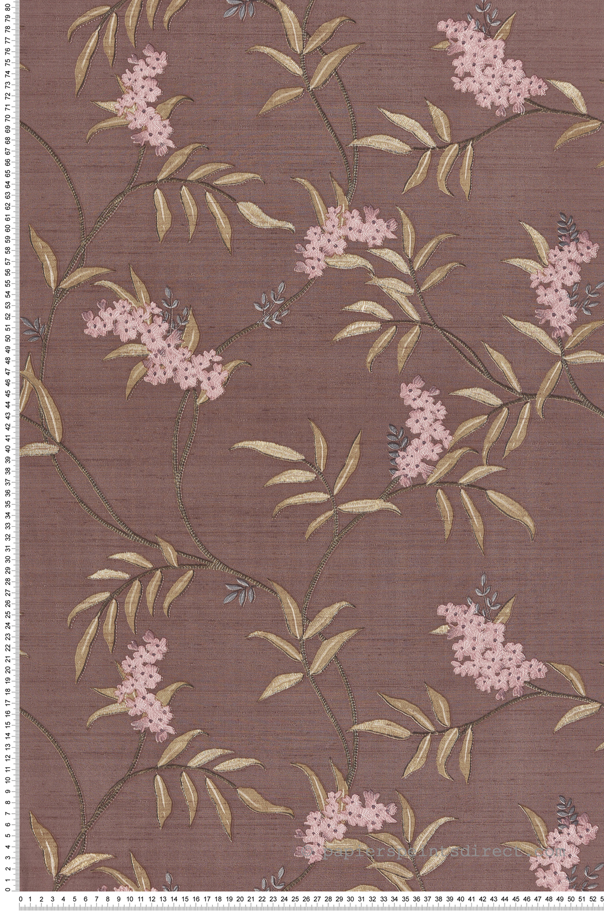 Papier peint Fleuri Vintage brun rosé doré - Opera de Montecolino | Réf. MC-OP33308