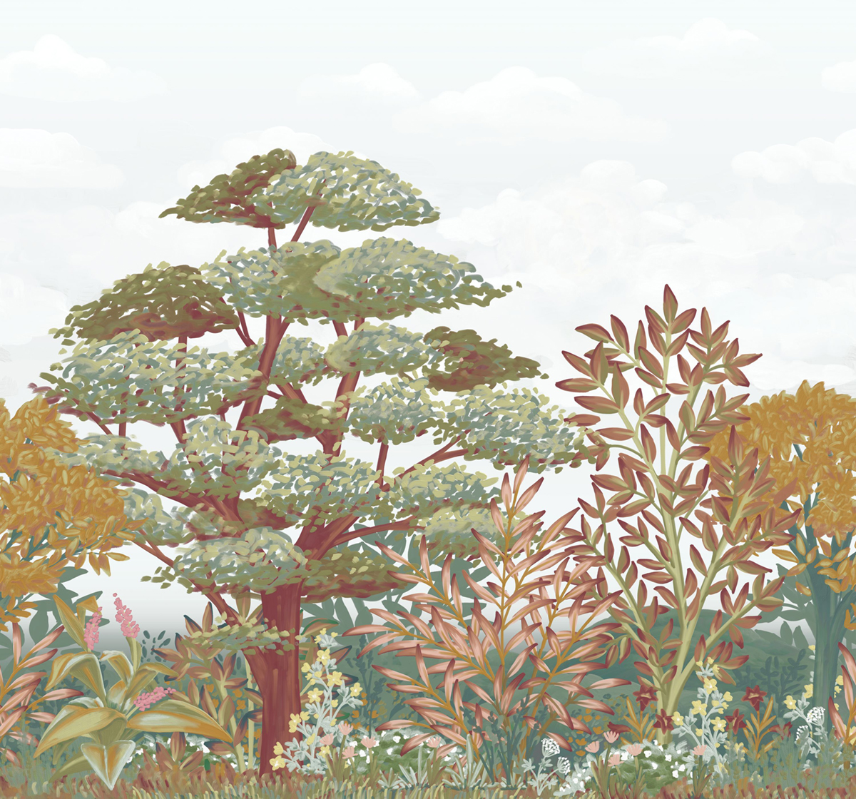 Papier peint panoramique Nature Arbre Quebec vert 300X280 - Color Box 3 de Casélio | Réf. CB3105953208