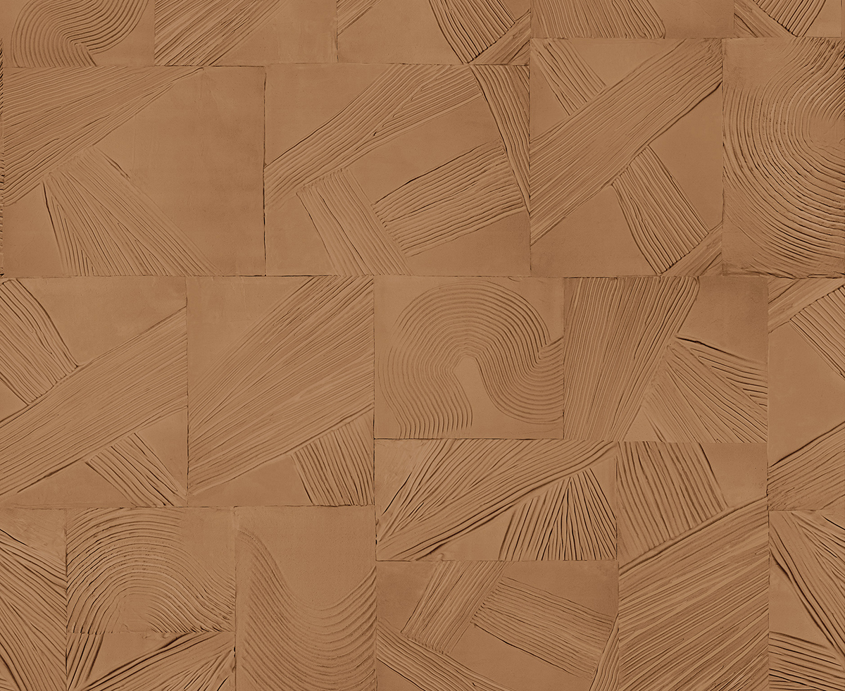 Papier peint panoramique Plâtre Paros camel - A, B et C H260 - Rock de Masureel | Réf. MAS-DGROC302X-260