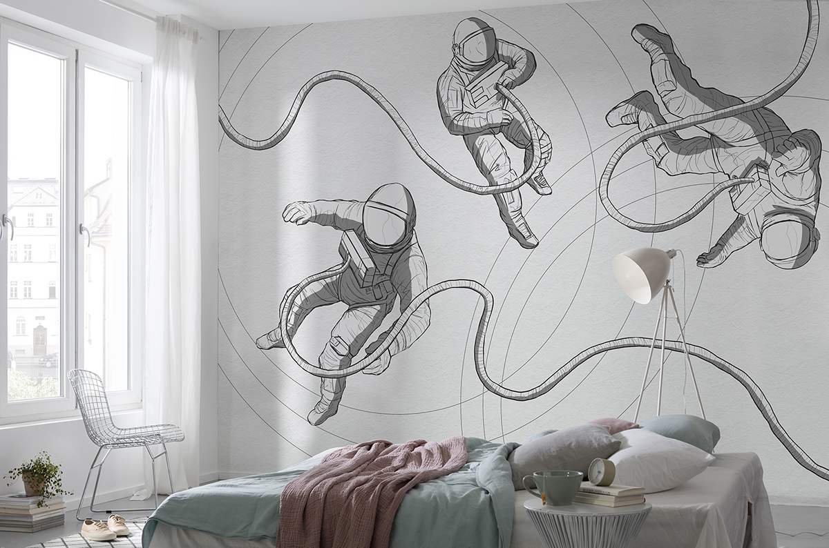 Papier peint panoramique Astronautes Espace - Papier Peint Komar Into Adventure