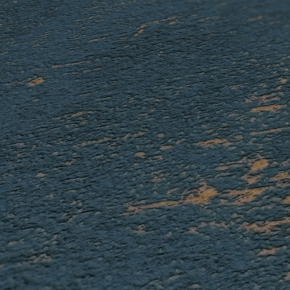 Papier peint Faux Uni Vintage marine or cuivré - Jade 2 d'A.S. Création AMB4 | Réf. AS-395139