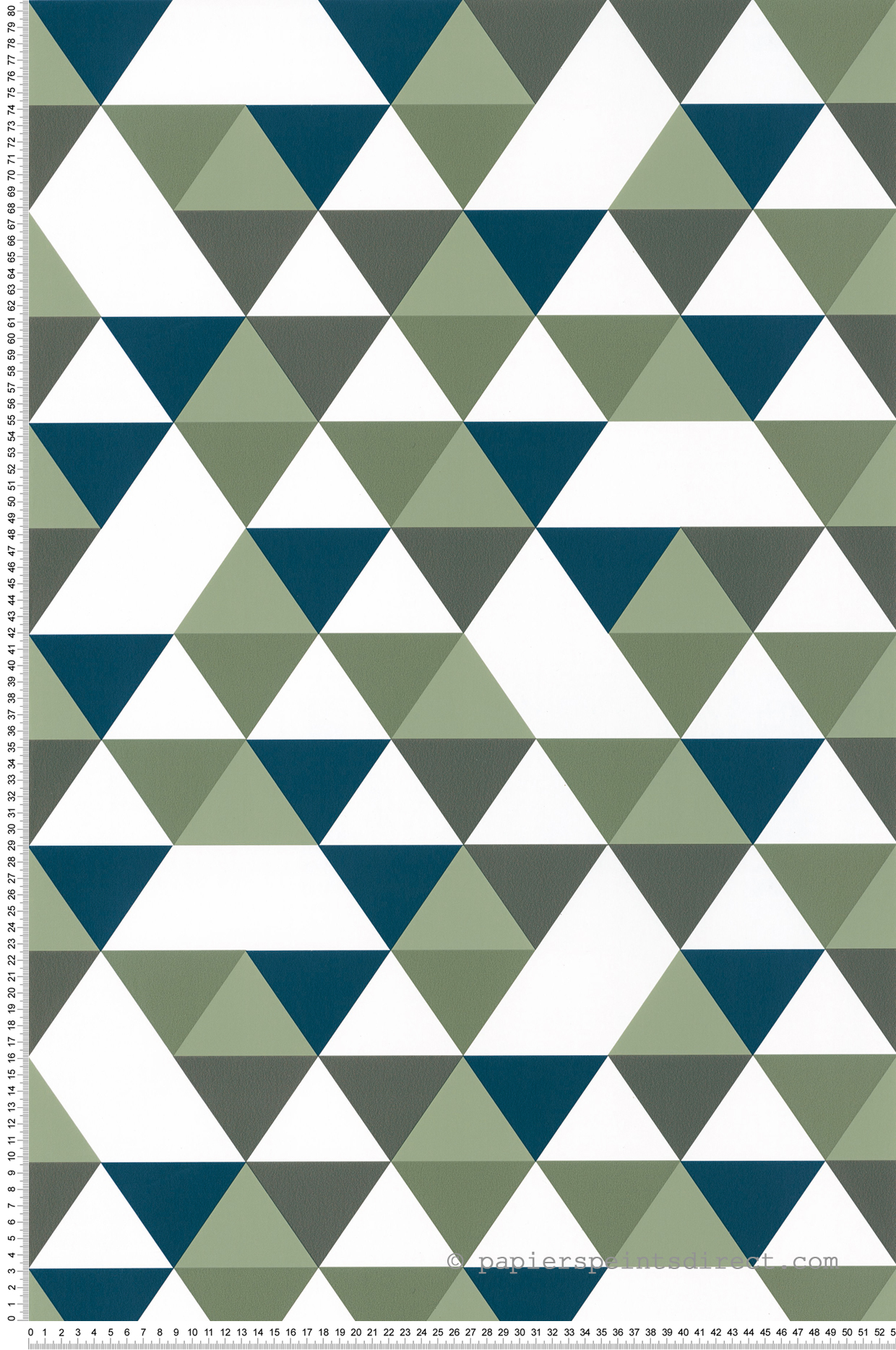 Papier peint Géométrique Triangle vert kaki et bleu - Our Planet de Casélio | Réf. OUP102007432