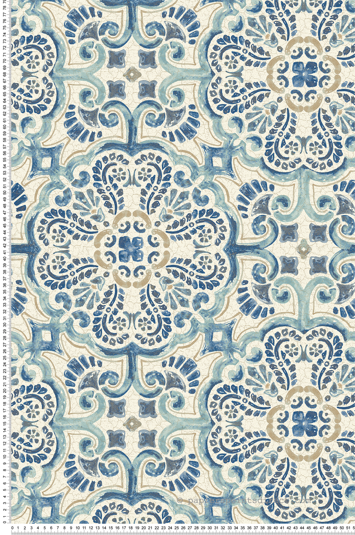 Papier peint Faience d'Antan bleue - Fabrique 2 de Lutèce | Réf. LTC-FD24046