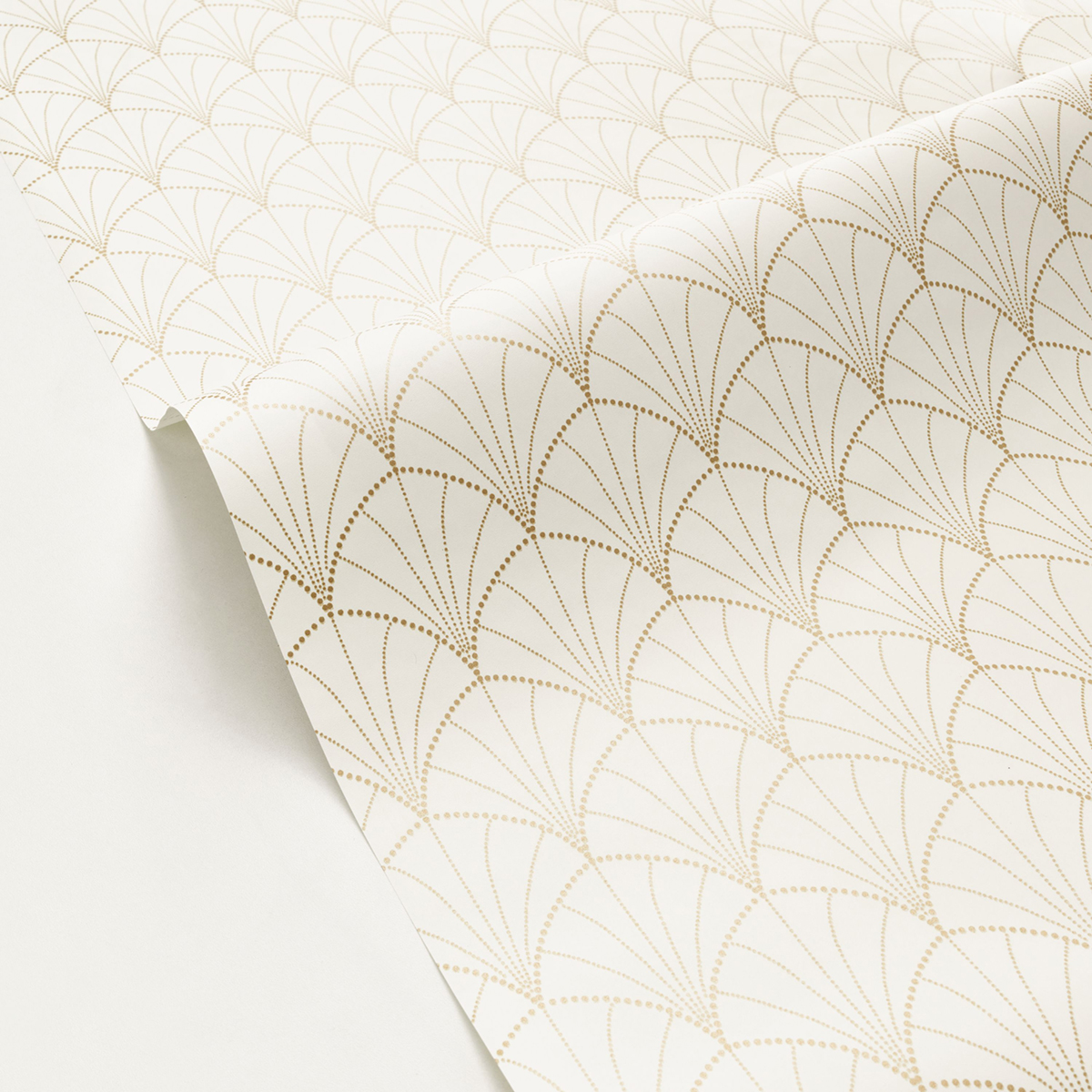 Papier peint Art Déco Edgar blanc doré - Golden Age de Casélio | Réf. GAG103820242