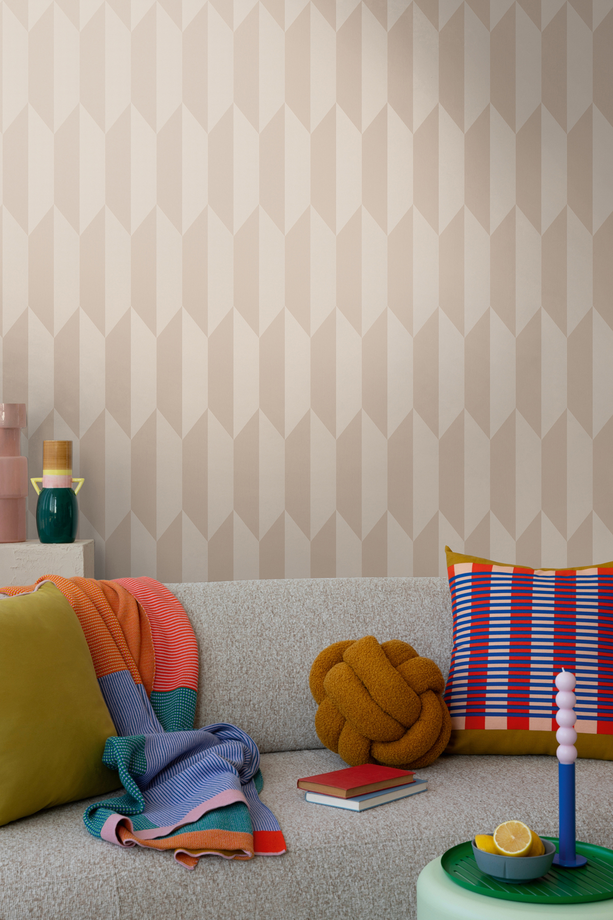 Papier peint Damier Graphique Groove blanc métallisé - Cosmoliving d'A.S. Création AMB2 | Réf. AS-790861