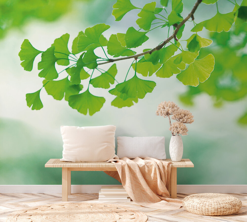 Papier peint panoramique Ginkgo Branche - Wall Love d'A.S. Création | Réf. DD129567