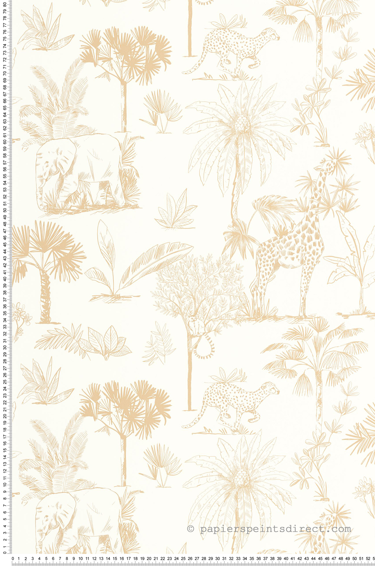 Papier peint Animaux Balade dans la Savane beige - Les Minis Mondes de Casélio | Réf. MNM105731010