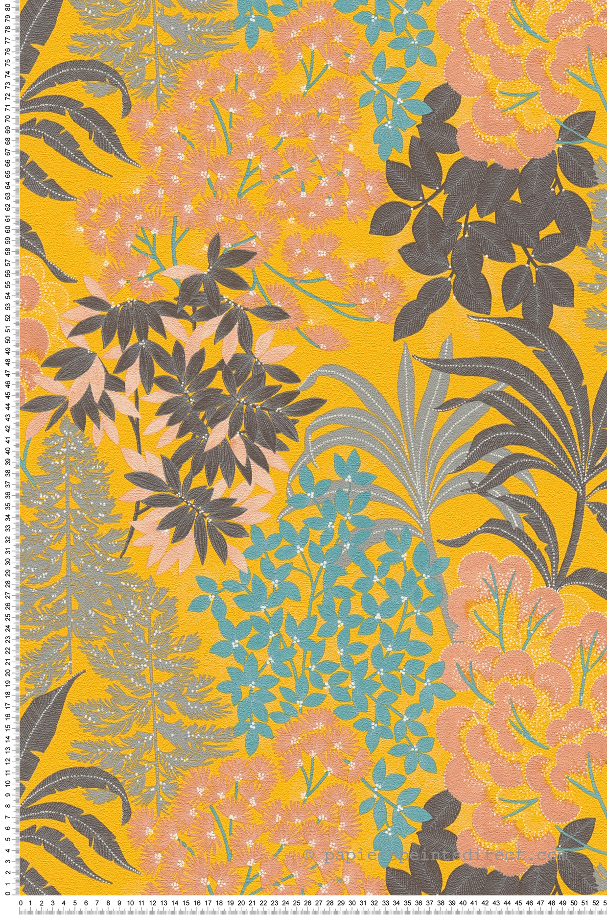 Papier peint Végétal Métal Zoé jaune nacré - Metropolitan Stories 3 d'A.S. Création | Réf. AS-391283