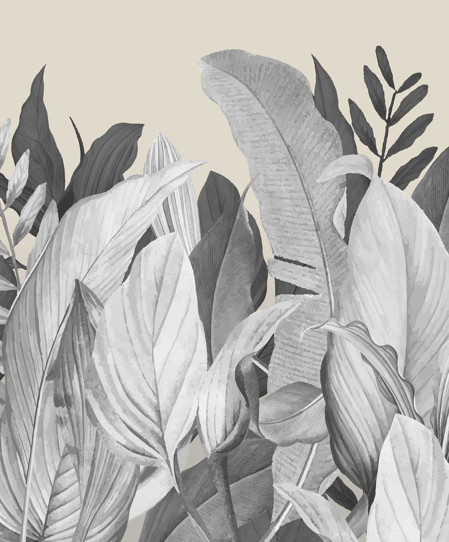 Papier peint Panoramique Tropical Forest beige - Moorea de Montecolino | Réf. MC-18000