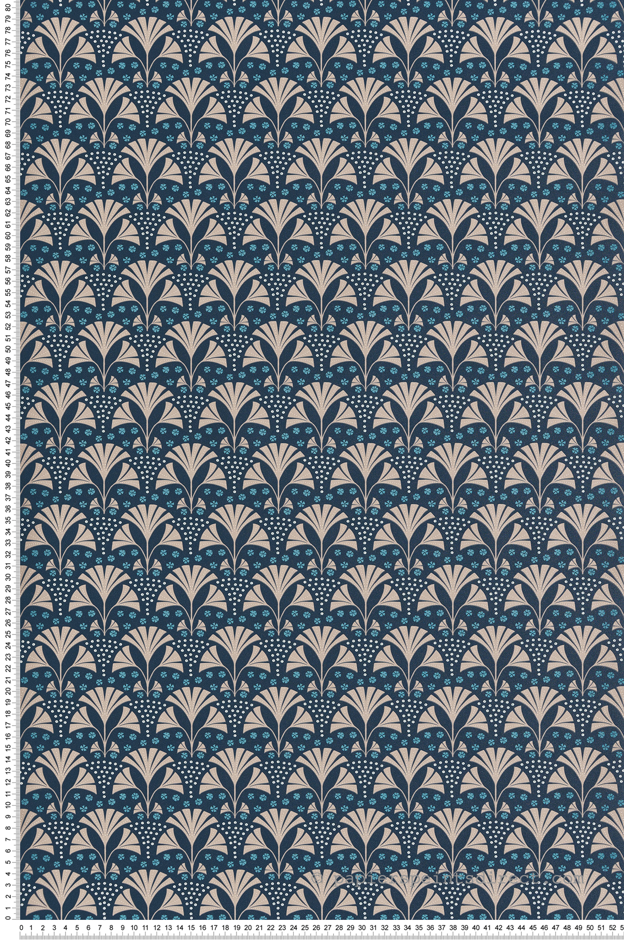 Papier peint Palme Floral bleu nuit - Jardin d'Eden de Lutèce | Réf. LTC-51200501