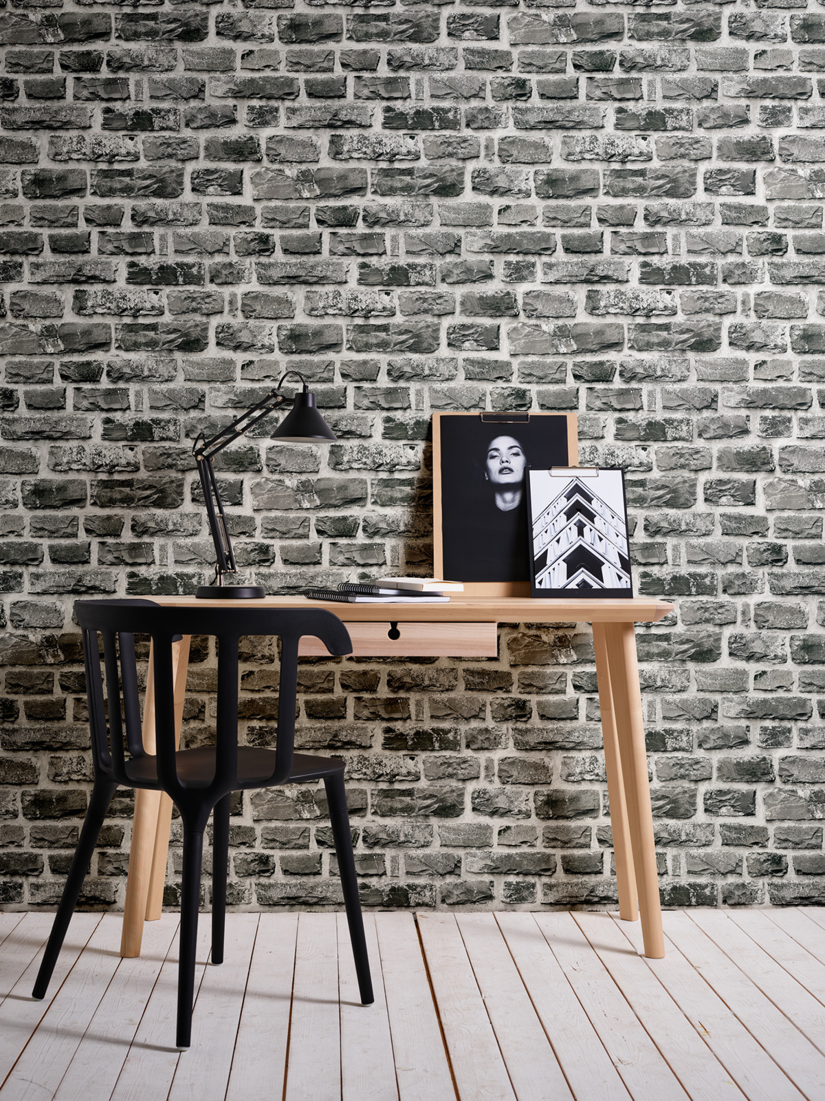 Papier peint Pierre Briquettes anthracite - Elements 2 d'A.S. Création AMB2 | Réf. AS-361404